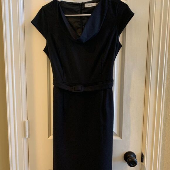 Calvin Klein Black Belt Waisted Dress - Picture 1 of 8